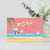 Sunset Beach Wedding RSVP (Staand voorkant)