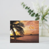 Sunset Beach Wedding RSVP Kaartje (Staand voorkant)