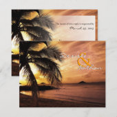 Sunset Beach Wedding RSVP Kaartje (Voorkant / Achterkant)