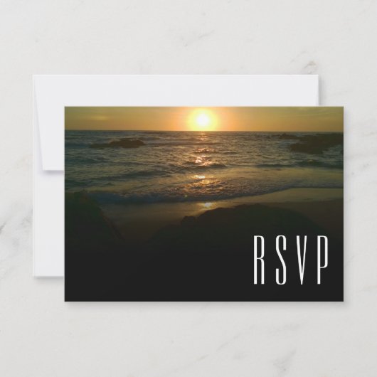 Sunset Beach Wedding RSVP Kaartje (Voorkant)