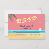 Sunset Beach Wedding RSVP Kaartje (Achterkant)