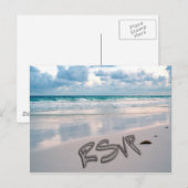 Sunset Beach Wedding RSVP Uitnodiging Briefkaart (Voorkant / Achterkant)