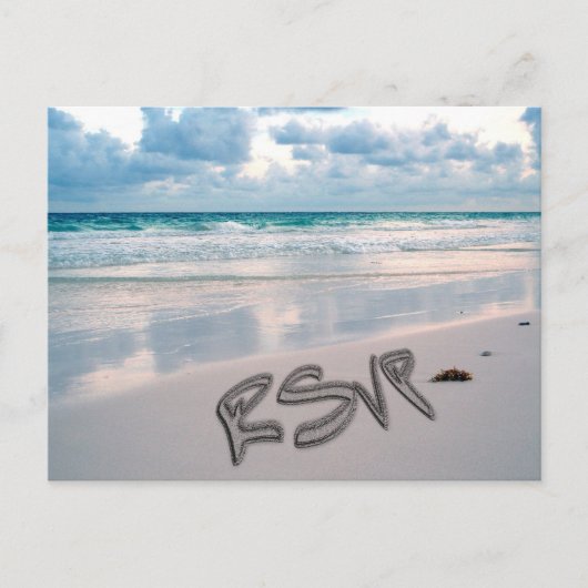 Sunset Beach Wedding RSVP Uitnodiging Briefkaart (Voorkant)
