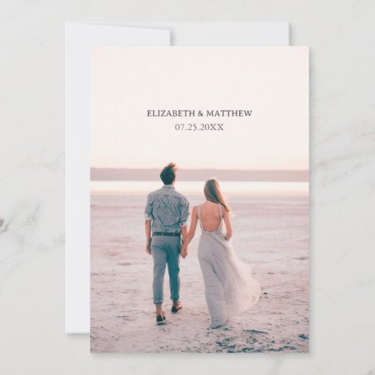 Sunset Beach Wedding Save The Date (Achterkant)