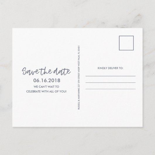 Sunset Beach Wedding Save the Date Briefkaart (Achterkant)