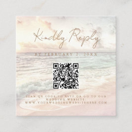 Sunset Beach Wedding Scan Code RSVP Informatiekaartje