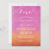 Sunset Beach Wedding Script Love Waterverf Kaart (Voorkant)