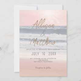Sunset Beach Wedding | Seaside Wedding Kaart
