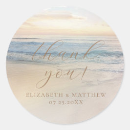 Sunset Beach Wedding | Thank You Sticker