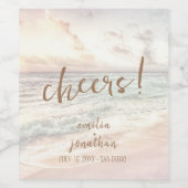 Sunset Beach Wedding Wijn Etiket (Enkel label)