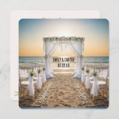Sunset Beach Wedding With Bridal Arch Kaart (Voorkant / Achterkant)