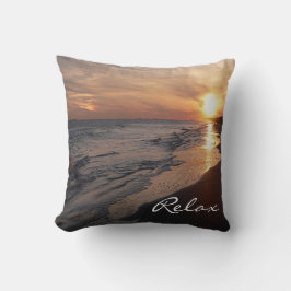 Sunset Beach with Ocean Personalised Pillow Kussen