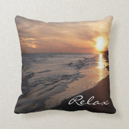 Sunset Beach with Ocean Personalised Pillow Kussen