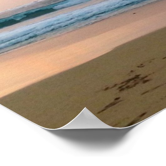 Sunset Beach with ocean Poster (Hoek)