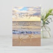 Sunset Beach Zee sterren Fotoviering van het leven Bedankkaart (Staand voorkant)