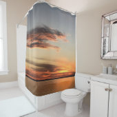 Sunset Beach Zee Water Ocean Sunrise Relax Douchegordijn (In situ)