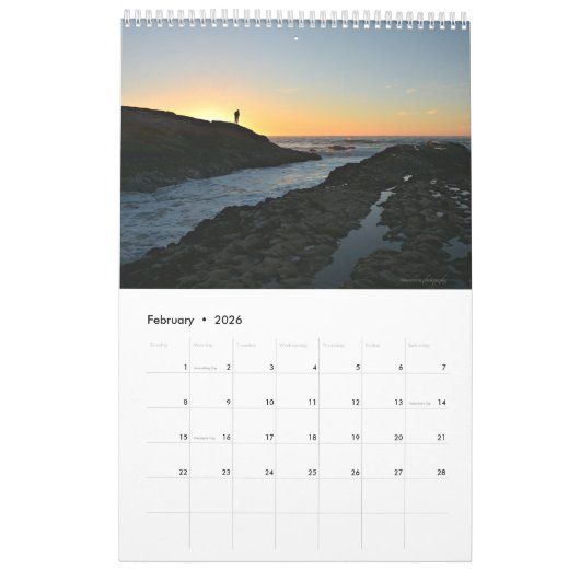 Sunset Beaches Calendar Kalender (Feb 2026)