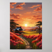 Sunset Beauty op het Japanse platteland Poster (Voorkant)