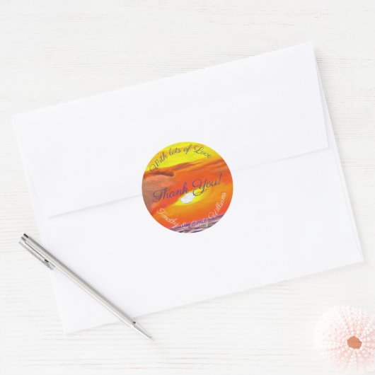 Sunset bedankt 2443 ronde sticker (Envelop)