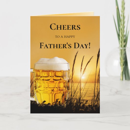 Sunset Beer Beste vaders Dag Kaart (Voorkant)
