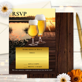 Sunset Beer Summer RSVP-kaart Kaart