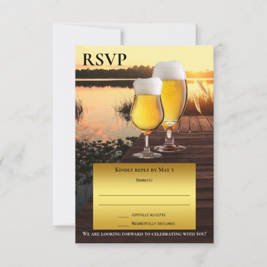 Sunset Beer Summer RSVP-kaart Kaart (Voorkant)