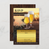 Sunset Beer Summer RSVP-kaart Kaart (Voorkant / Achterkant)