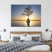 Sunset Behind a Tree Canvas Afdruk (Insitu (Slaapkamer))