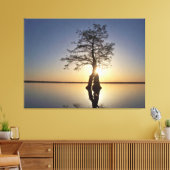 Sunset Behind a Tree Canvas Afdruk (Insitu (Woonkamer))