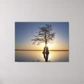 Sunset Behind a Tree Canvas Afdruk (Voorkant)