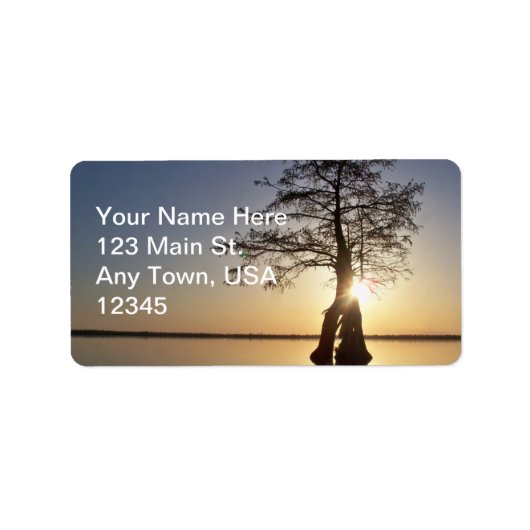 Sunset Behind a Tree Etiket (Voorkant)