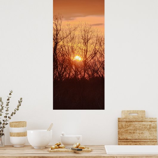 Sunset Behind the Trees Poster (Keuken)