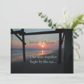 Sunset Beneath the Pier Beach Wedding Kaart (Staand voorkant)