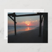 Sunset Beneath the Pier - Oak Island , NC Briefkaart (Voorkant / Achterkant)