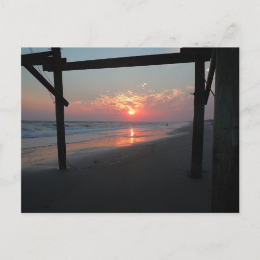 Sunset Beneath the Pier - Oak Island , NC Briefkaart (Voorkant)