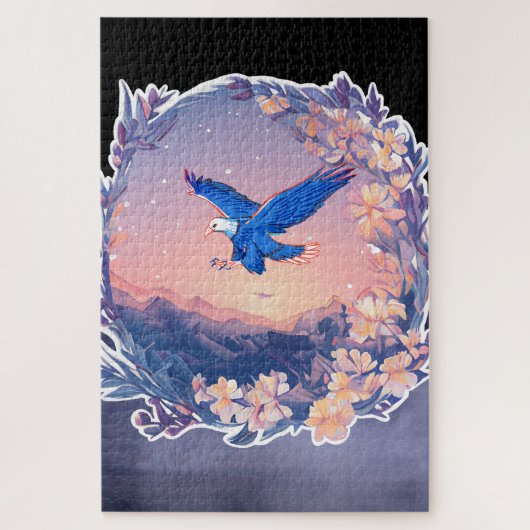 Sunset berg uitzicht puzzel (Verticaal)