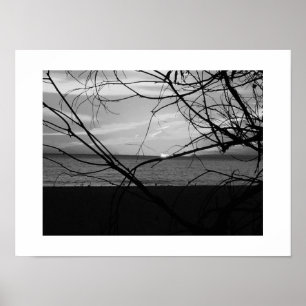Sunset Beyond Black and White Fotografie Poster