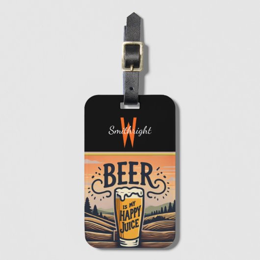 Sunset Bier in het land Bagagelabel (Voorkant (verticaal))