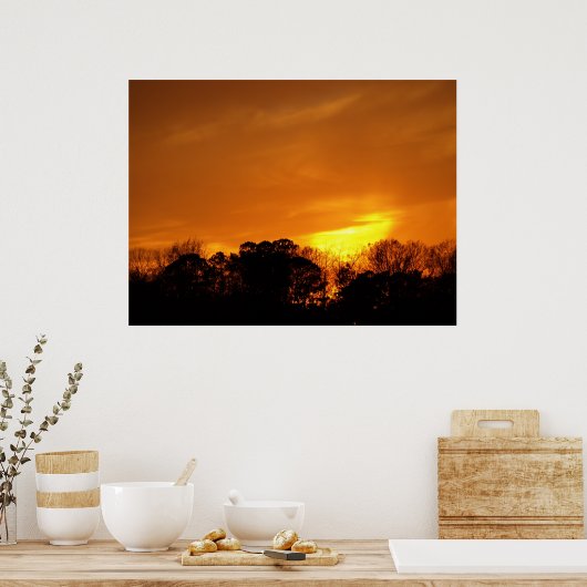 Sunset bij NAS Oceana, VA. Poster (Keuken)