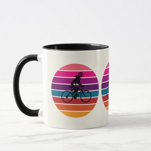 Sunset Bike Ride Silhouette Mok (Links)