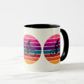 Sunset Bike Ride Silhouette Mok (Voorkant rechts)