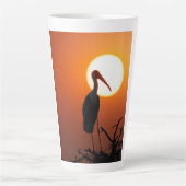 Sunset Bird on Branch - Natuur kunst aan de muur Latte Mok (Voorkant)