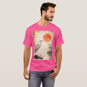 Sunset Bird Silhouette Wildlife Papyrus Japans V T-shirt (Voorkant volledig)