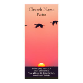 Sunset Birds Church Bible Rack Kaart, Ministerie K Reclamekaart