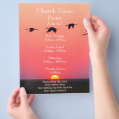 Sunset Birds Church Flyer, doe mee met onze dienst Flyer (Hand)