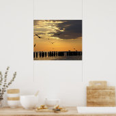 Sunset Birds Florida Print (Keuken)