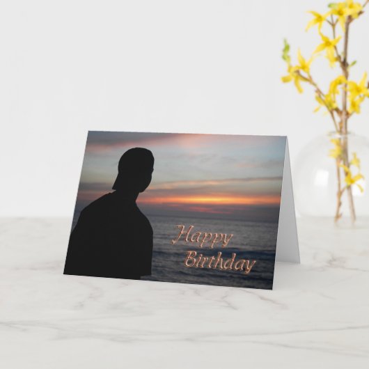Sunset Birthday Card for Reuny Father or Son Kaart (Gele Bloem)