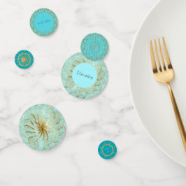 Sunset Blauw en Goud Confetti