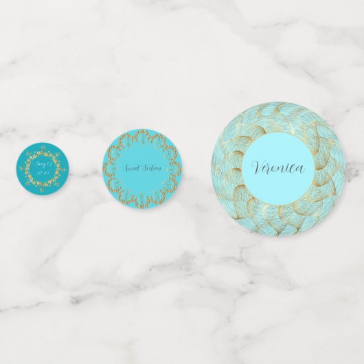 Sunset Blauw en Goud Confetti (Voorkanten)