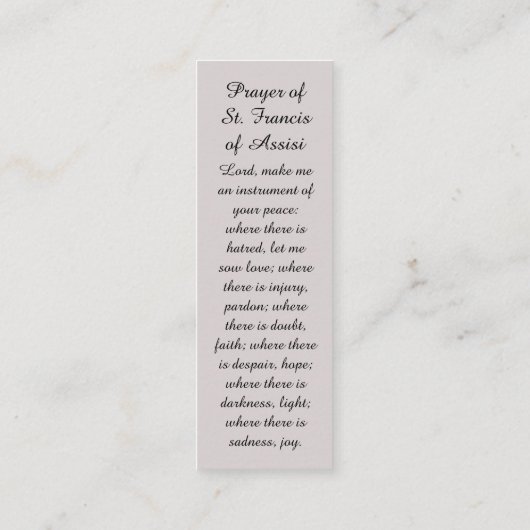 Sunset Blessings and Prayers Sympathy Card Mini Visitekaartje (Achterkant)